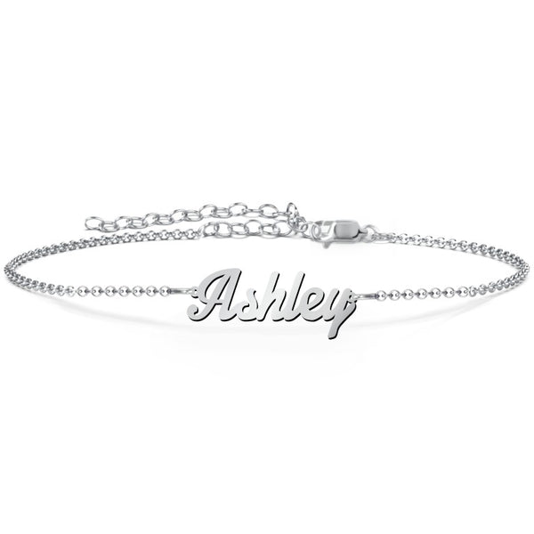 The Glamorous 925 Sterling Silver Permanent Name Anklet