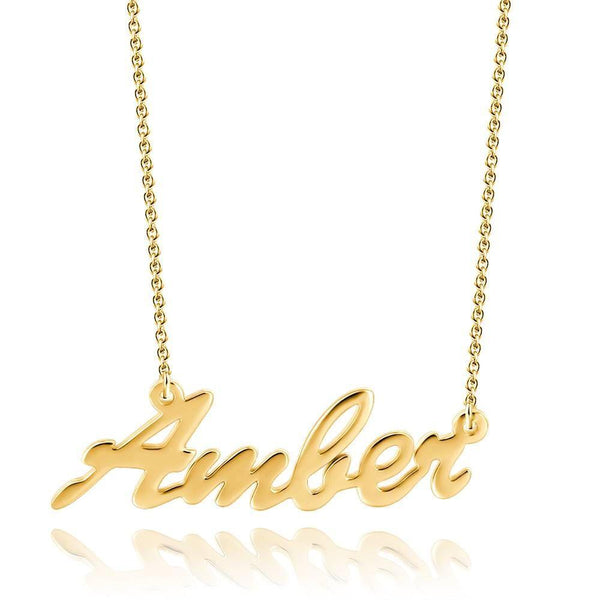 Cissyia.com 14K Gold Plated Personalized Name Cut-Out Necklace
