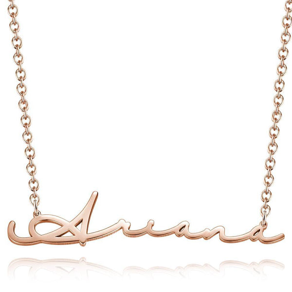 Rose Gold Plated Personalized Signature Name Cut-Out Name Necklace