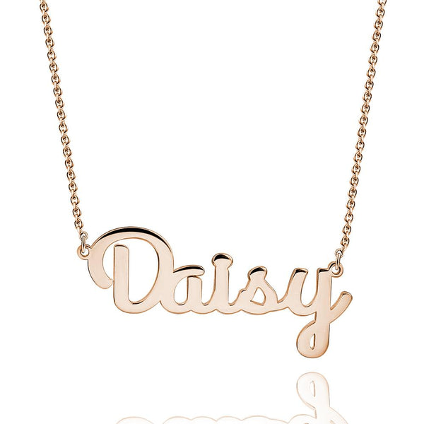 Rose Gold Plated Personalized Name Cut-Out Name Necklace