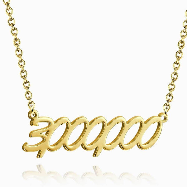 14k Gold Plated Personalized Numbers Cut-Out Name Necklace